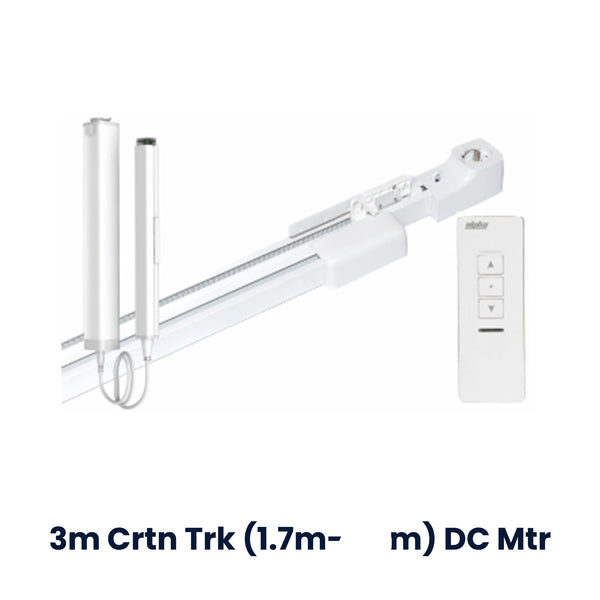 Alpha Motorised Extendable Curtain Track:3m (1.7m - 2.2m) Alpha DC Motor - EZ BLINDS
