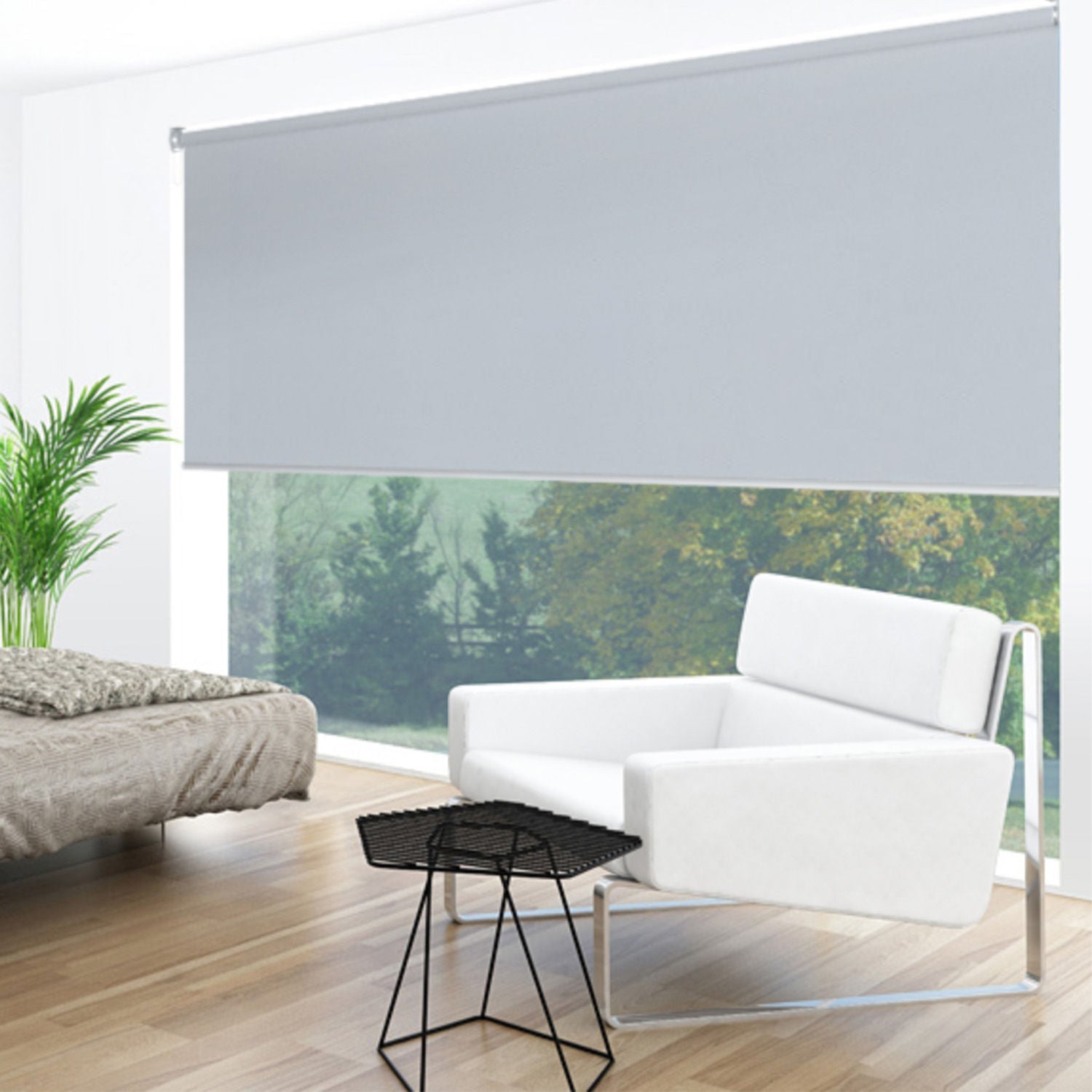 Uniline Dawn Ash Blue Blockout Roller Blinds - EZ BLINDS