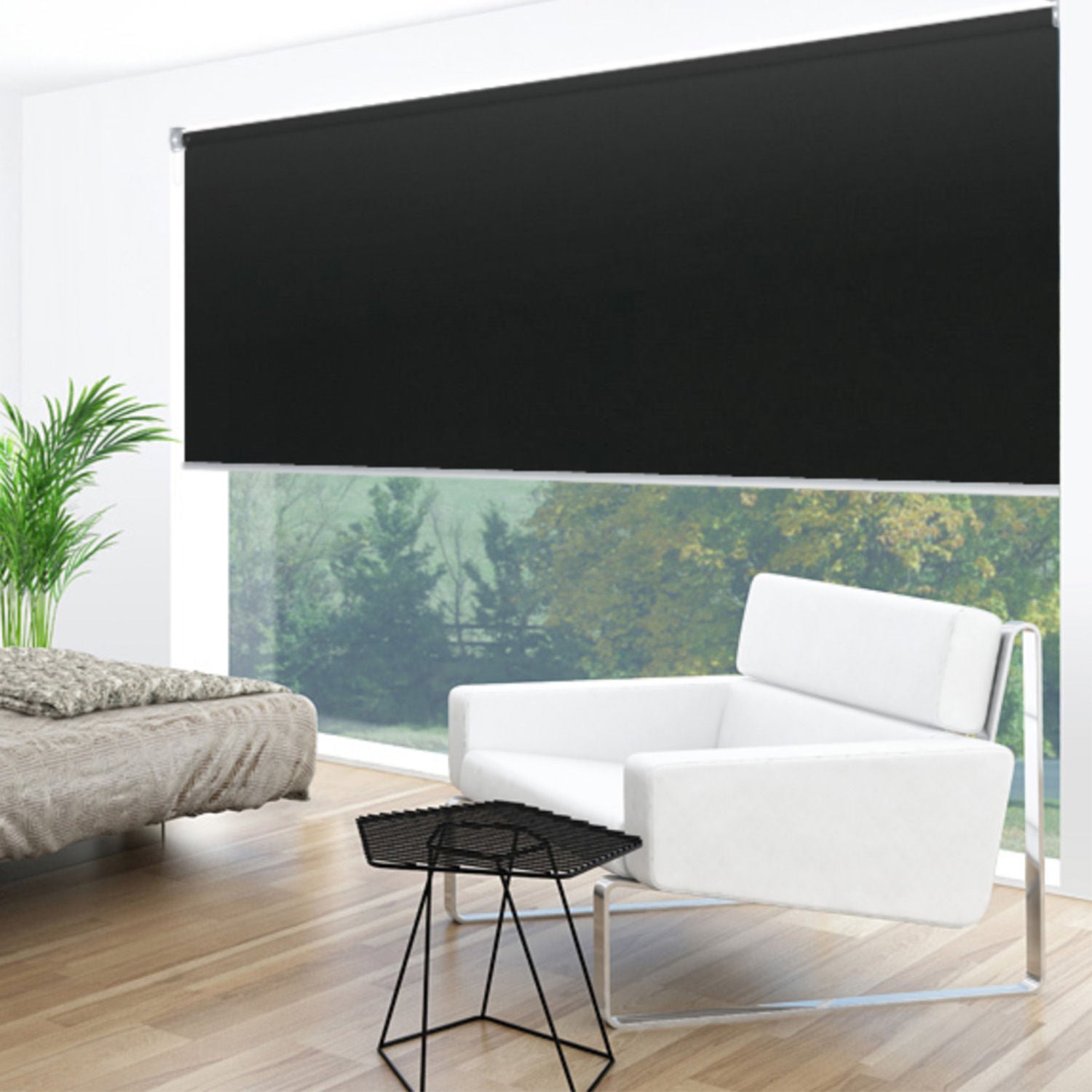 Uniline Dawn Black Blockout Roller Blinds - EZ BLINDS