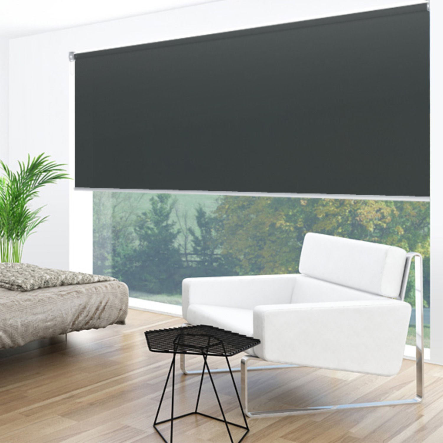 Uniline Dawn Dark Grey Blockout Roller Blinds - EZ BLINDS