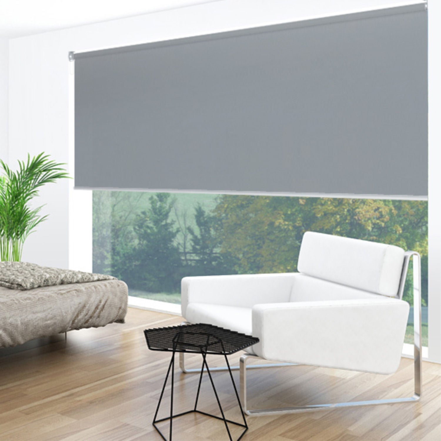 Uniline Dawn Grey Blockout Roller Blinds - EZ BLINDS