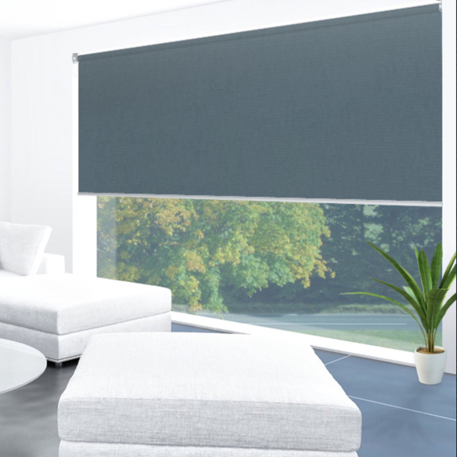 Uniline Sierra Gunmetal Blockout Roller Blinds - EZ BLINDS