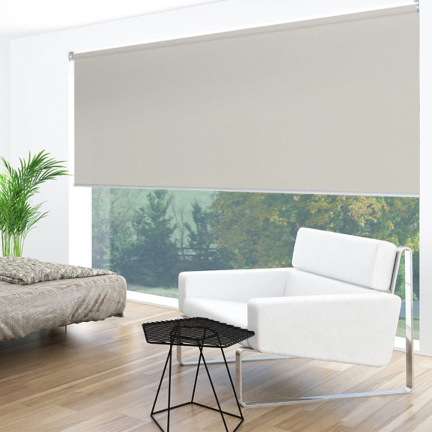 Uniline Dawn Putty Blockout Roller Blinds - EZ BLINDS