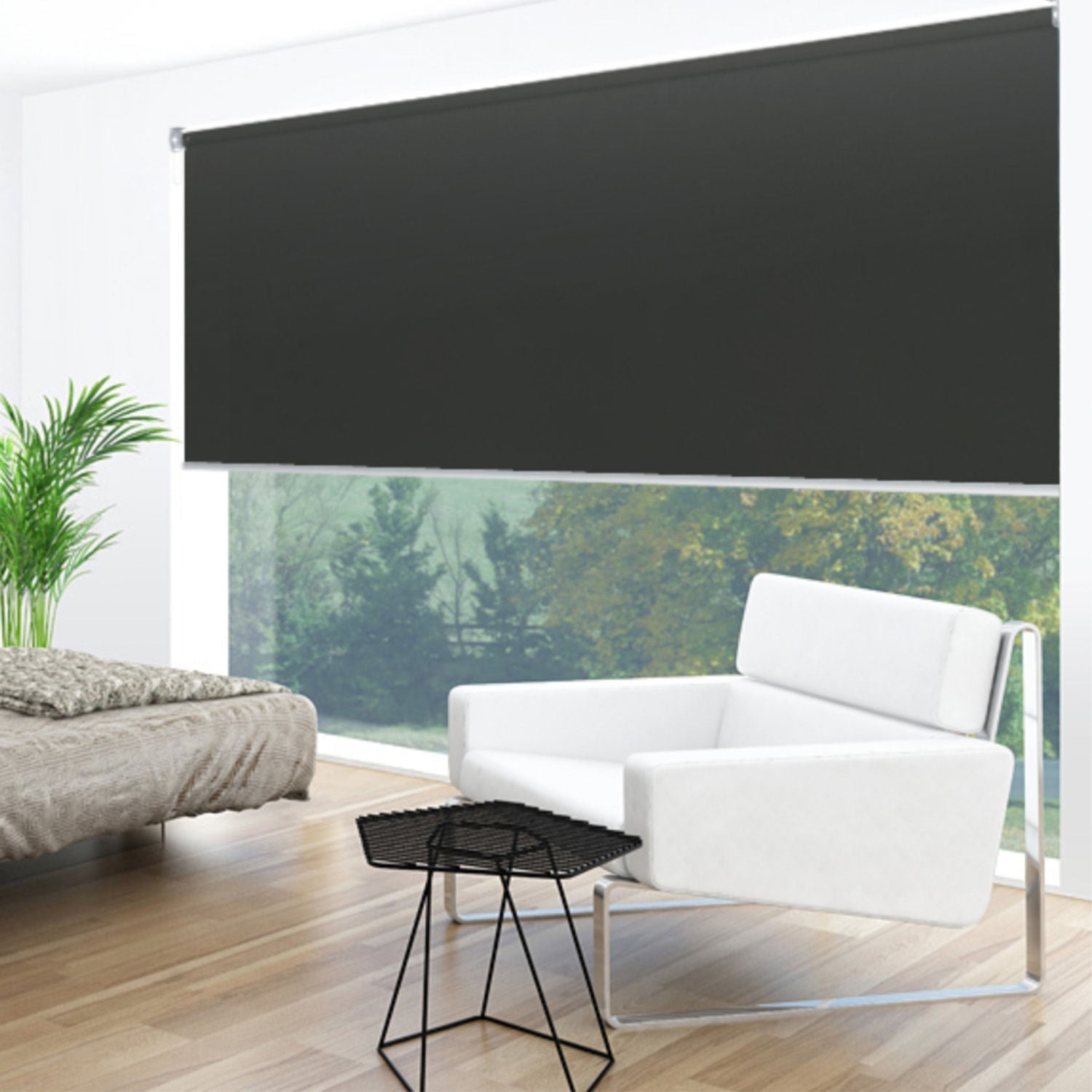 Uniline Dawn Slate Blockout Roller Blinds - EZ BLINDS
