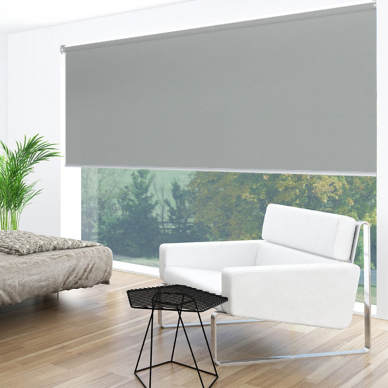 Uniline Dawn Soft Grey Blockout Roller Blinds - EZ BLINDS