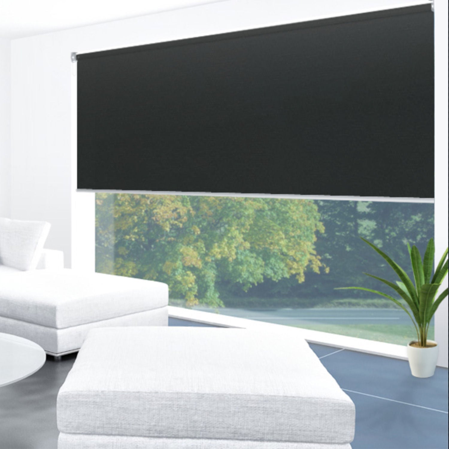 Uniline Tapestry Tuxedo Blockout Roller Blinds - EZ BLINDS