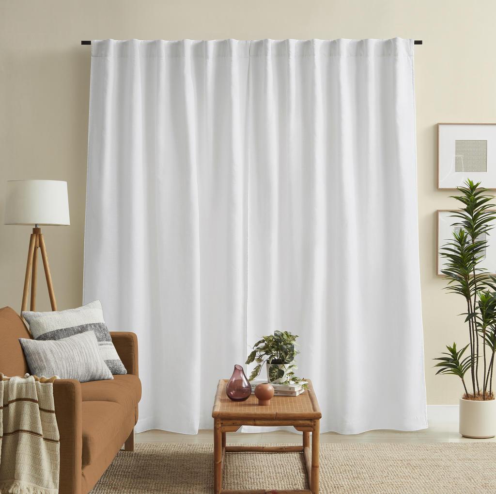 Lennox Room Darkening Curtains Concealed Tab White - EZ BLINDS