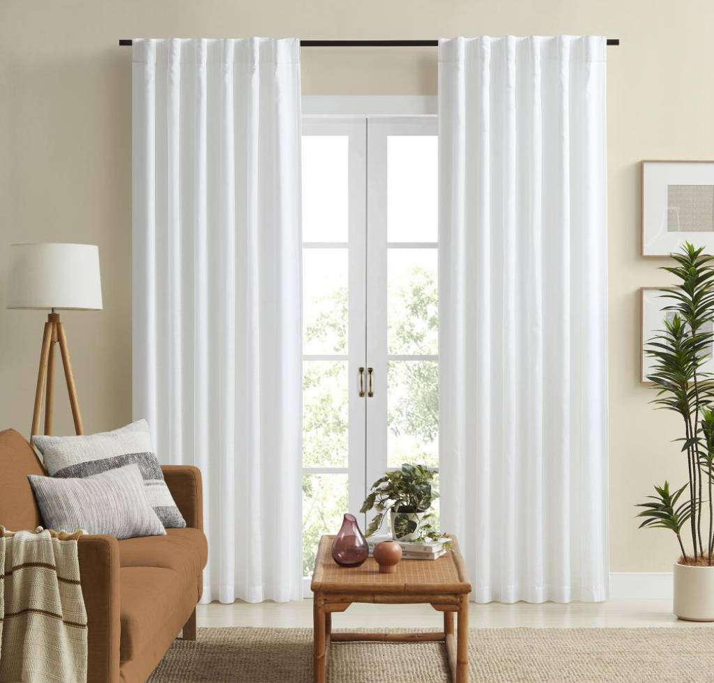 Lennox Room Darkening Curtains Concealed Tab White - EZ BLINDS