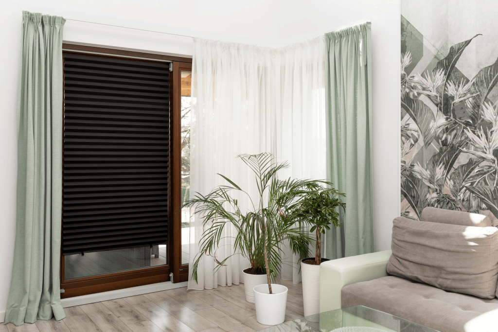 Redi Shade Temporary Blockout Shade in Black (4 Blinds Per Pack) - EZ BLINDS